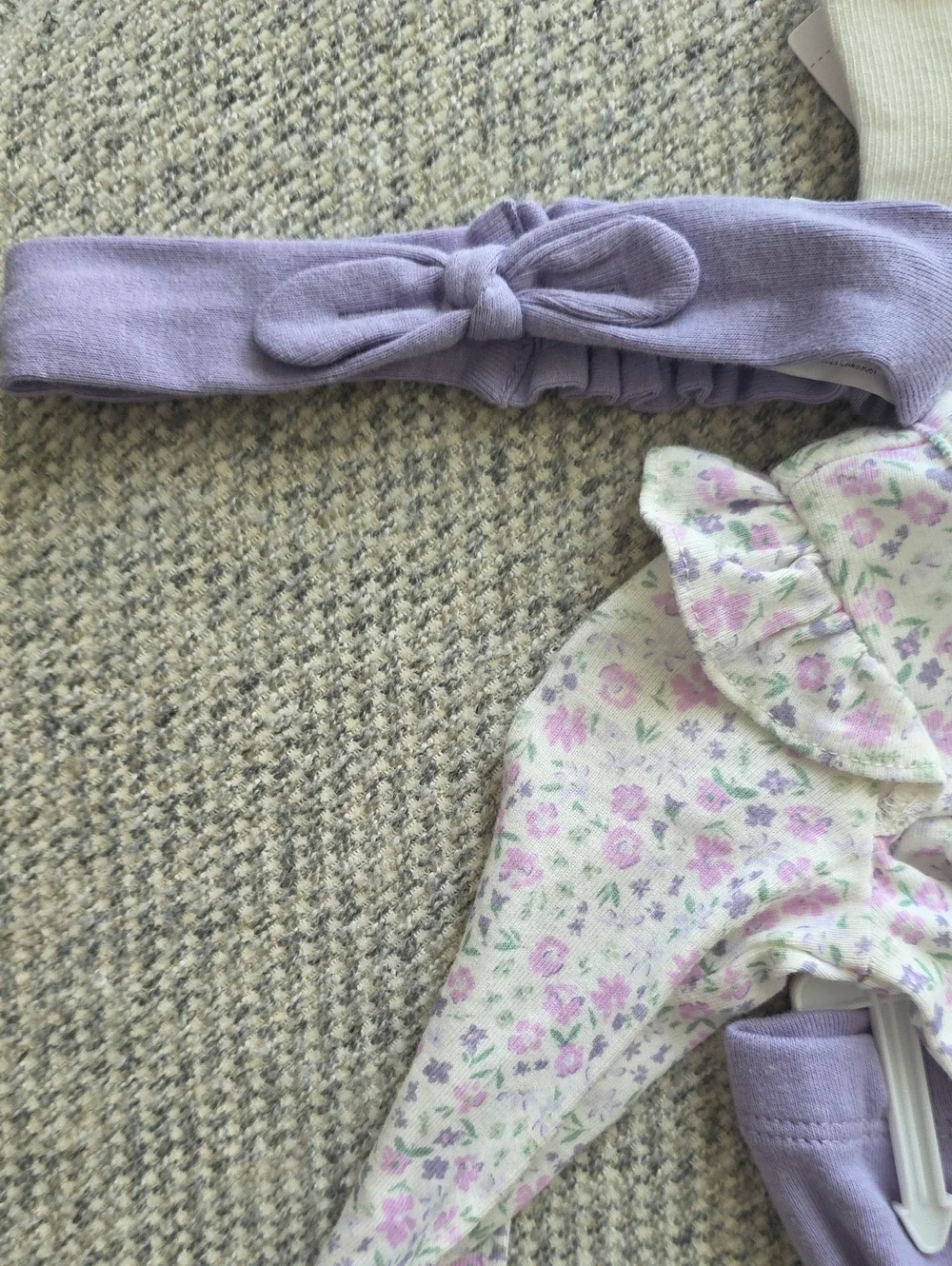 Carter's Purple Floral Top with Lilac Leggings, Socks & Headband